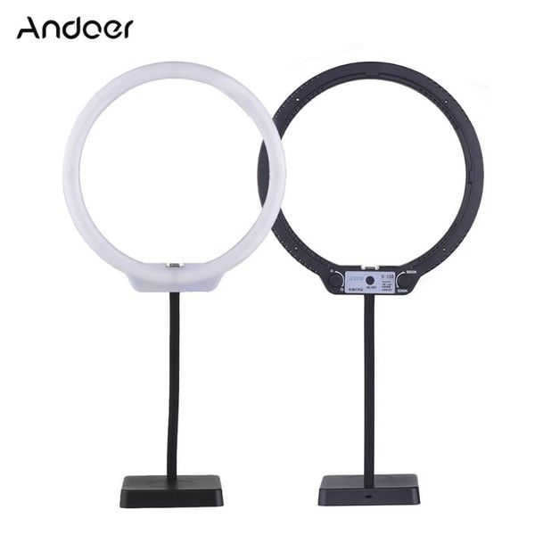 

andoer h-15b 3200k-5600k 5v 2a mobile power supply ring light 144pcs led anchor ring video lamp for camera phone video shooting