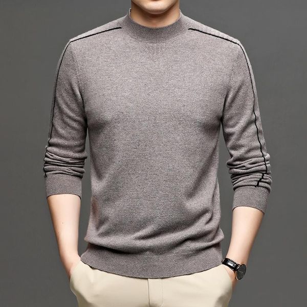 

человек чистый 100% мериновый мягкий шерстяной свитер зимний модный дизайн кашемировые свитеры с длинным рукавом стройная подходящая мягкая, White;black