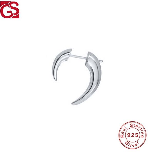 

gs 925 sterling silver stud earring for women 2021 trend smooth horns earrings latest fashion jewelry accessories for party, Golden;silver