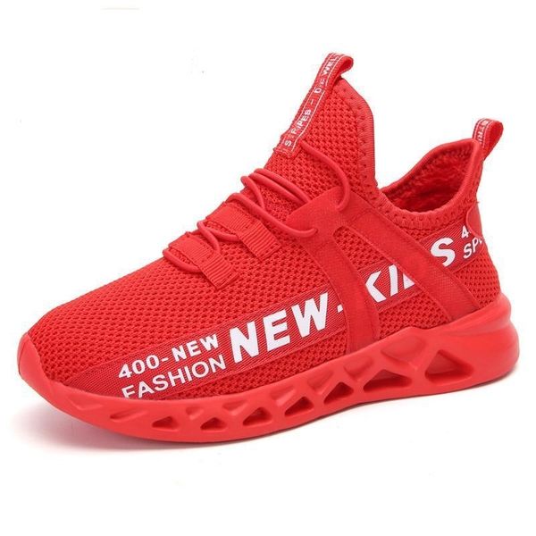 

summer children's hollow mesh and girls lightweight kids sneakers outdoor running boys loafers shoes y200103, Black;red