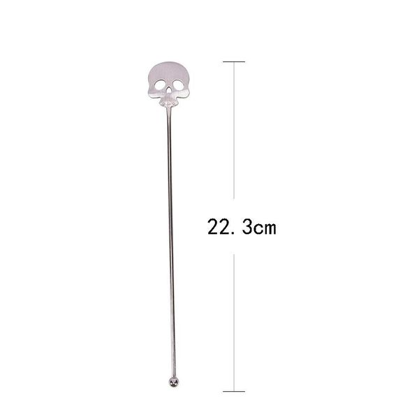 

2pcs/pack coffee skull glass stirring sticks cocktail mixing stirrer martini picks stir rod drinks muddlers sqcimc homes2011