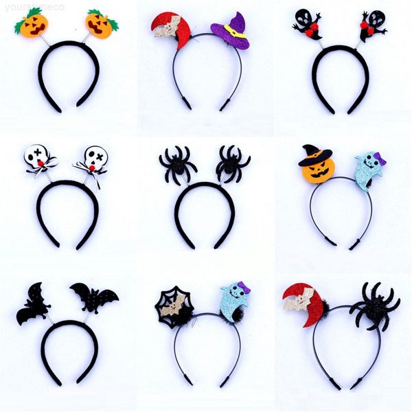 

black spider witch pumpkin ghost skull children bat headband kids happy halloween hair accessory