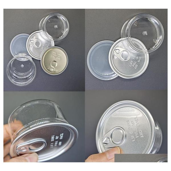 

3.5g clear pet can 100ml flower dry herb cans 33*65mm ring pull aluminum lid jars airtight concentrate food savers pl qyltva bwkf