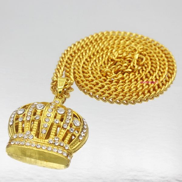 

gold necklace set hip hop accessories fashion crown pendant necklace, Silver