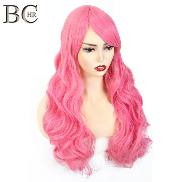 

long wave synthetic wigs for women cosplay wig blonde blue pink grey purple gren orange black brown hair for halloween wigs