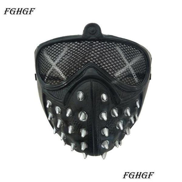 

fghgf game watch dogs 2 wd2 mask marcus holloway mask wrench cosplay rivet face half face latex p qylirs dayupshop