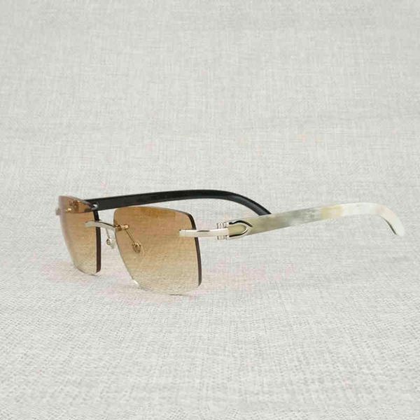 

2022 factory wholesale natural wood men buffalo horn oversize square eyewear women accessories oculos shade rimless eyeglasses for outdoor j, White;black