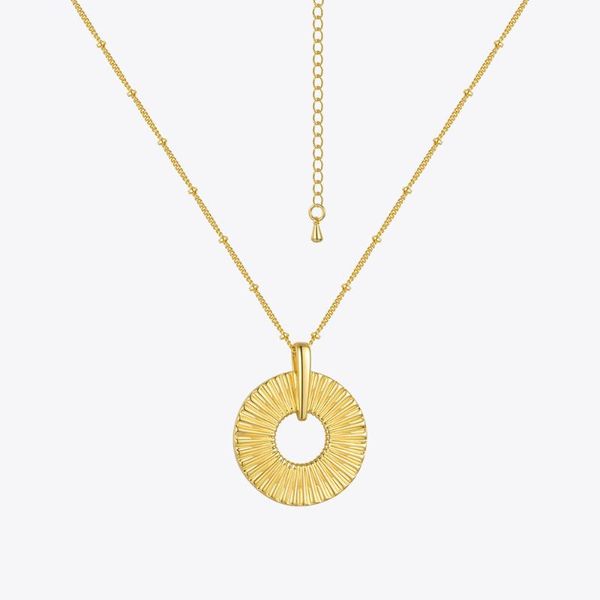 

enfashion hollow circle dial pendant necklaces for women gold color sun choker necklace fashion jewelry 2020 collares p203138, Silver
