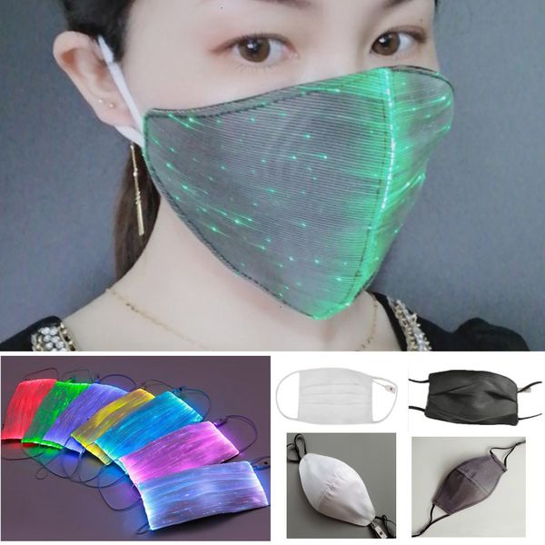 

7 led color luminous flashing face mask for women men rave music party christmas halloween light up cycling hh9-3140a