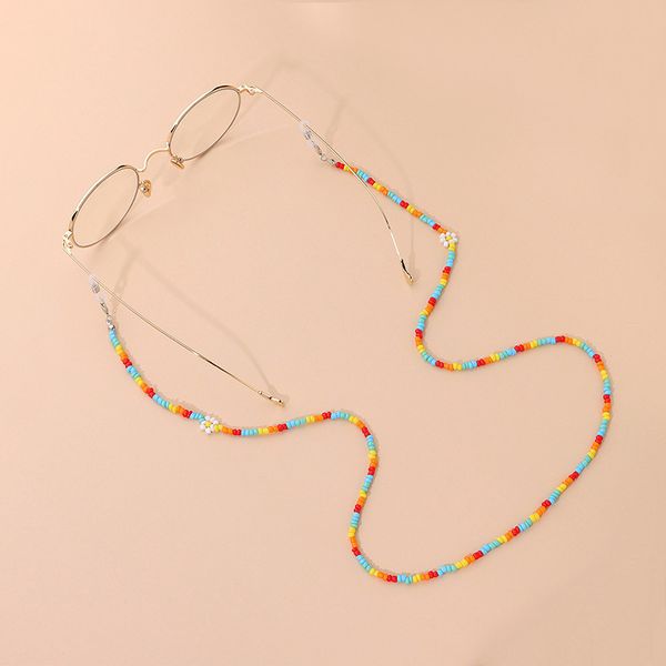 

multi-color handmade beads flower glasses chain fashion chain holder accesorios mujer