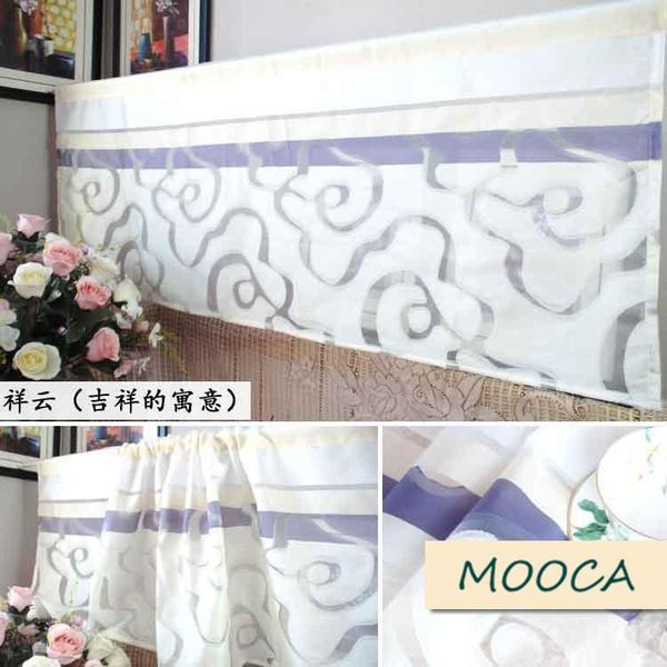 

curtain & drapes short kitchen blue and white