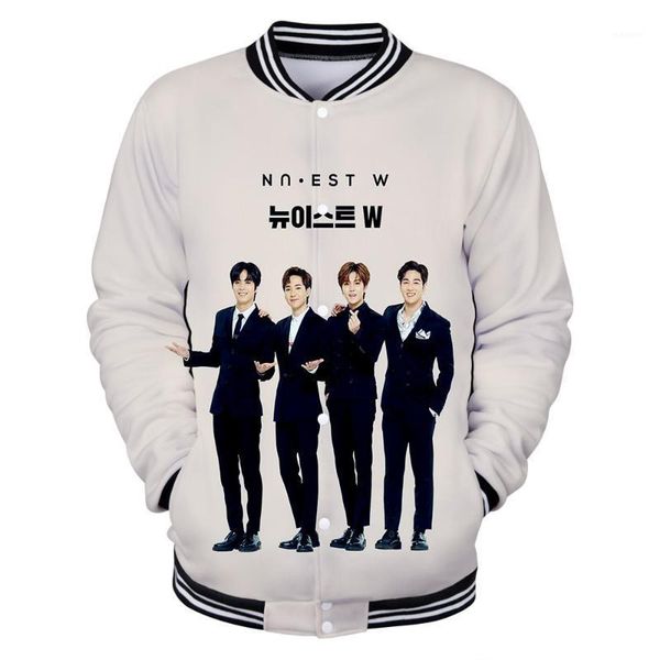 

nu'est boy band jacket role-playing comfortable baseball jacket fashion long-sleeved casual1, Black;brown