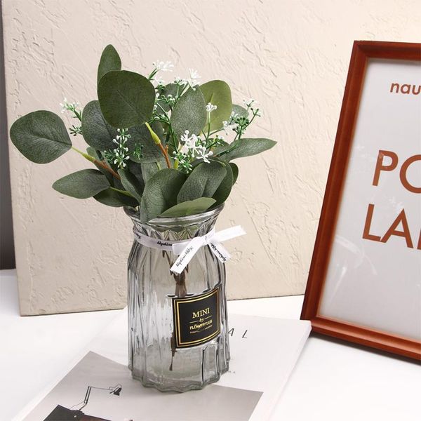 

5/10 pcs artificial plants eucalyptus leaves stems bulk artificial eucalyptus leaves plant decor home garden fake