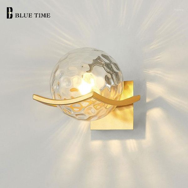 

gold led wall light for living room bedroom decor lights bedside light glass wall sconce home indoor lighting lamps 12w1