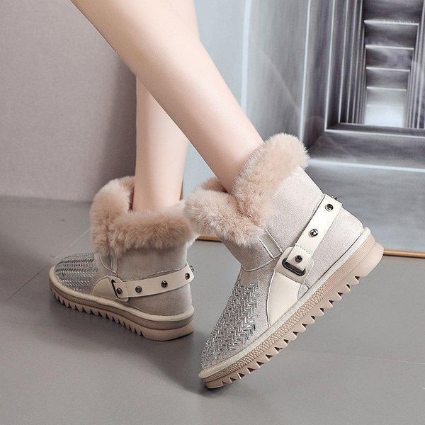 

winter fashion women casual shoes plus velvet keep warm high cotton shoes breathable non-slip women sneakers snow boots1, Black