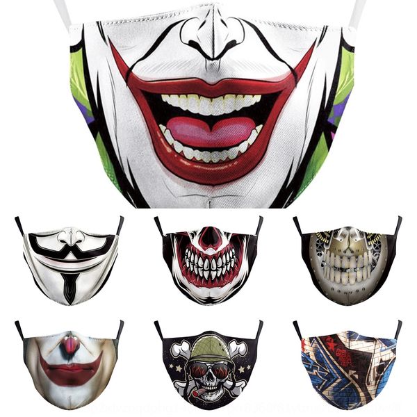 

jpdc hparty print mask clown headgear mask digital mask novelty headgear men women face funny, Black