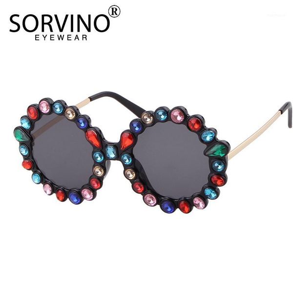 

sunglasses sorvino retro shades for women diamond round brand designer luxury fashion oversized crystal circle sun glasses sp3311, White;black