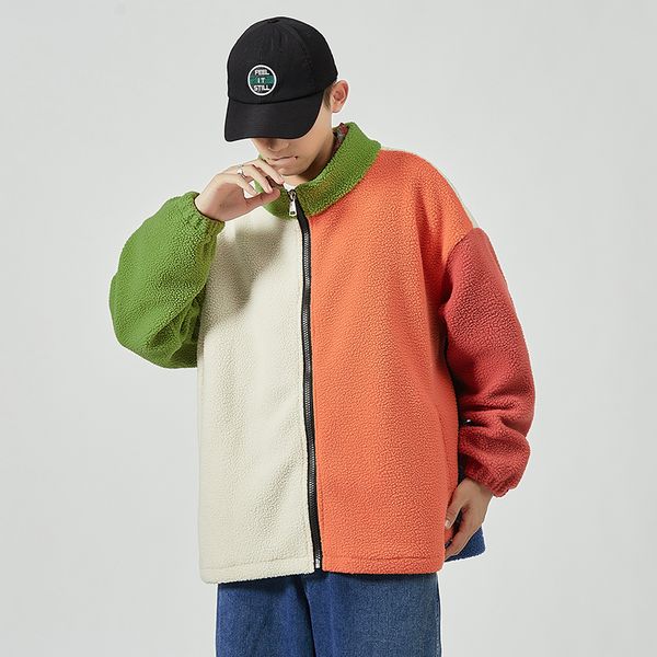 

2021 new janpan style pocket patchwork spring autumn jacket men's streetwear clothes plus asian oversize m-5xl se96, Black;brown