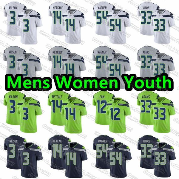 

2020 men seattle youth seahawk 3 russell wilson 14 dk metcalf 54 bobby wagner 24 marshawn lynch 16 tyler lockett football jersey, Black;red