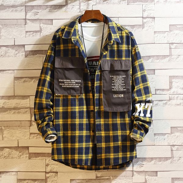 

2021 new from men the long wrap shirt punk loose streetwear mode hip hop shirts in addition to asian m-5xl size uf5f, White;black