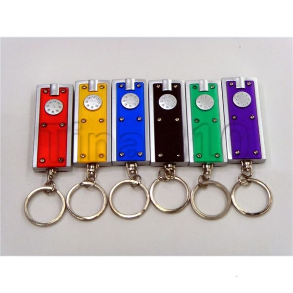 

chain mini led tetris flashlight creative plastic universal key ring lamp pendant 6 colors t3i5415, Silver