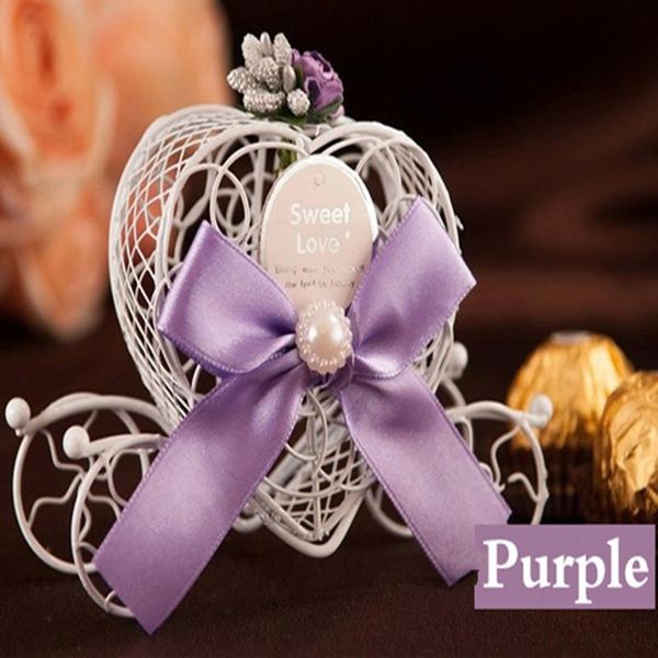 

50 pcs/lot iron heart shape carriage wedding favor boxes
