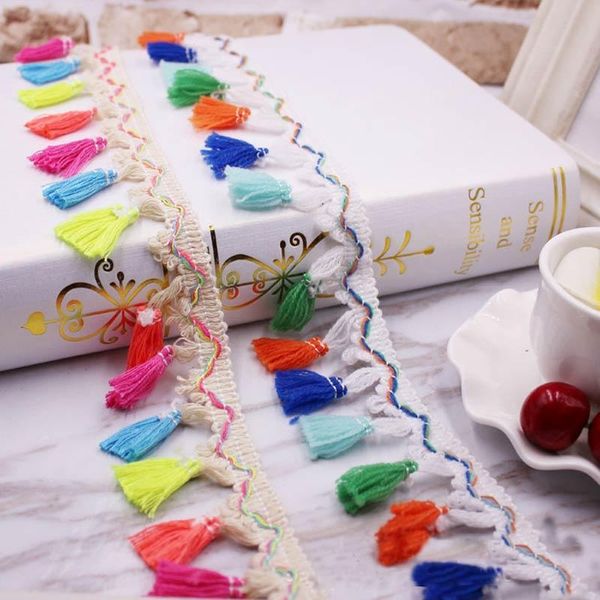 

1yards lot lace tassel ribbon cotton tassels trimming fringes tassel lace for sewing bed clothes curtains diy accessories decor h jllrto