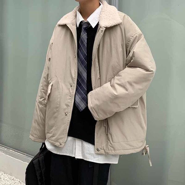 

2021 new masculino-acolchoado outono inverno nova l de cordeiro algodo-acolchoado vesturio juventude ocab, Black