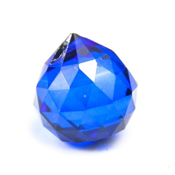 

5pcs 30mm blue color crystal suncatcher chandelier pendant faceted balls prism rainbow maker for home wedding decoration h jllcor
