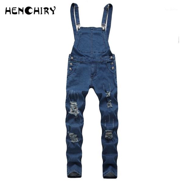 

men's jeans 2021 work clothes multi-pocket belt suitable for men's casual slim retro old-fashioned denim woodwork overalls bib jum, Blue