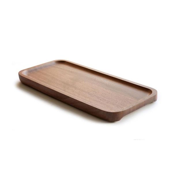 

new wooden dishes tray rectangular black walnut sushi snack plate with handle solid wood plates wmtieq homes2011