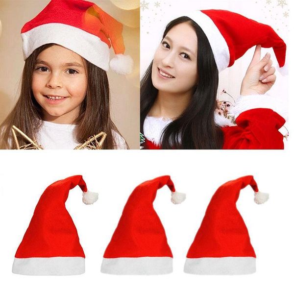 

red and white cap party hats santa claus costume decoration for kids christmas hat