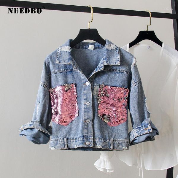 

women's jackets denim jacket oversize women casual long sleeve coat autumn female jaqueta woman jeans summer feminina1, Black;brown
