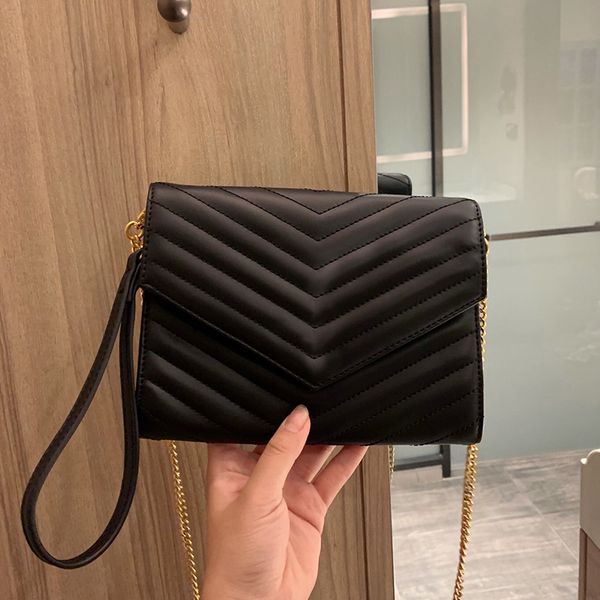 

fashion ladies shoulder bag pu leather golden chain bag messenger bag female handbag purse