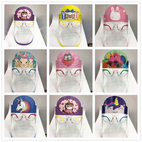 

designer masks children cartoon face shield with glasses pet anti-fog mask prevent full face isolation protective mask party mask kid gifts