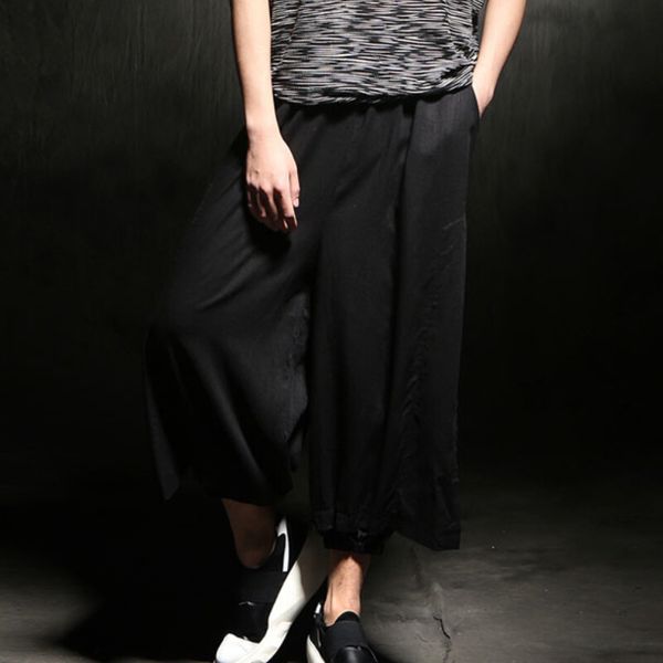 

2021 men will see black linen manly running gothic drop hip hop of casual streetwear pants for y7vk, White;black