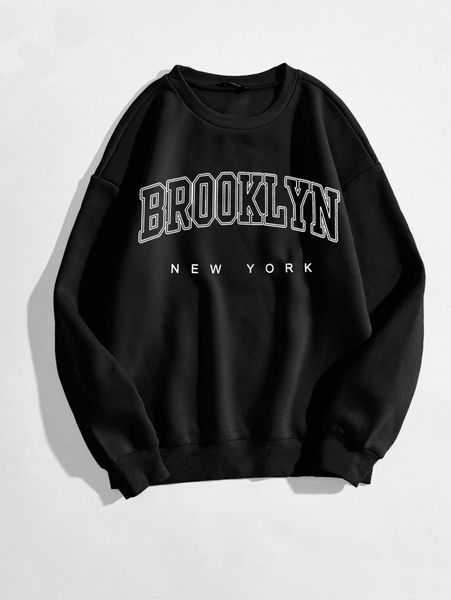 

letter graphic drop shoulder sweatshirt f3ia#, White;black
