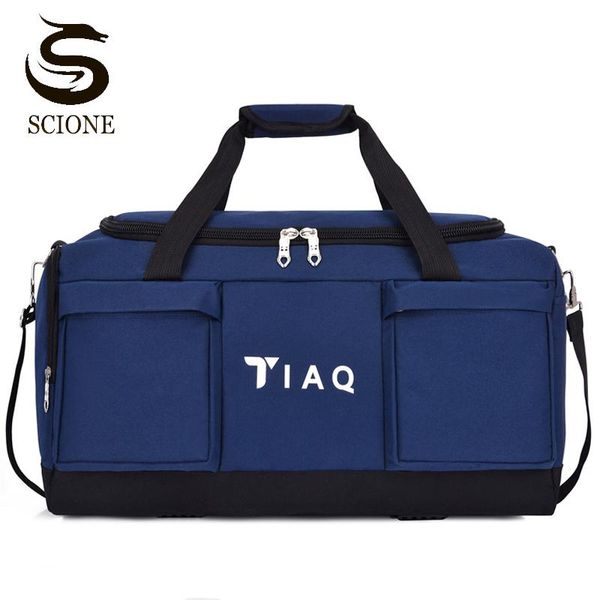

duffel bags men large travel handbag waterproof oxford shoulder bag sports gym with shoes pocket crossbody black gray blue xa83m