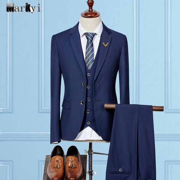 

markyi fashion men suits for wedding 2021 men suit slim fit single breasted groom wedding suit plus size 3xl, White;black