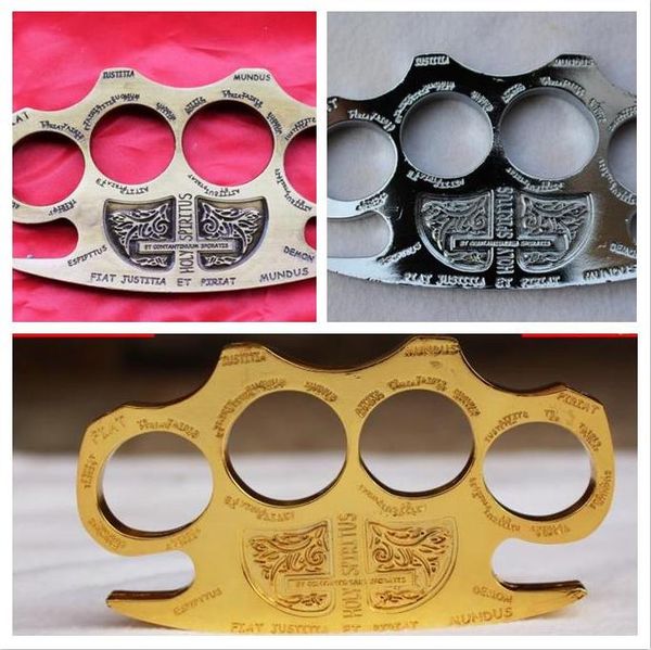 

punch button hell detective constantine brass knuckle dusters gold powerful damage safety equipment self-defense ring tiger finger tools4545