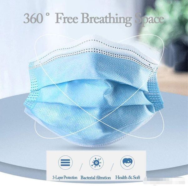 

ship 3-layer in 50pcs 12-24h face disposable protection and personal health mask