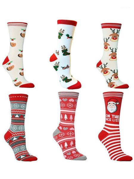 

sports socks 6 pairs christmas crew compression moisture-absorbing ornaments for men women1, Black