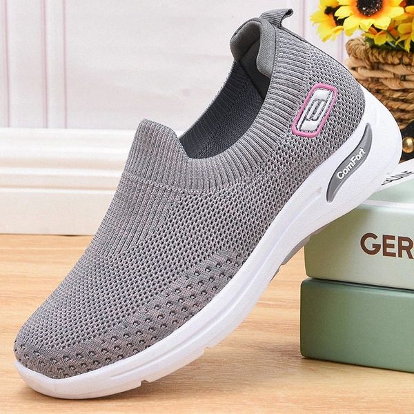 

slip on women flats shoes mesh running shoes woman sneakers breathable loafers outdoor lightweight walking sports lady footwear #vk3b