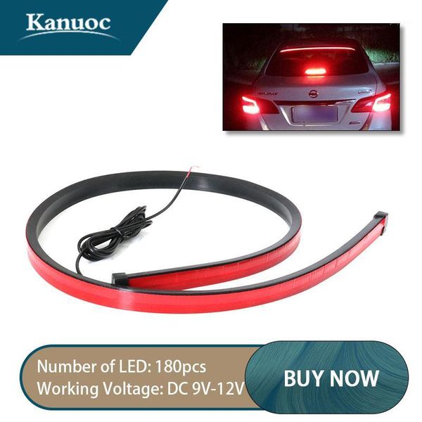 

emergency lights car styling auto led flexible strip additional slight trunk tail brake running turn signal lamp flow lighting lamp1