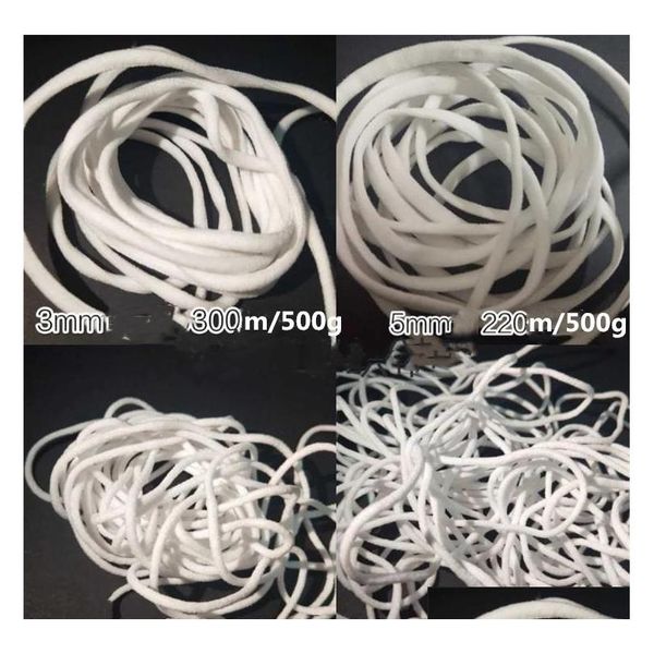 

3/4/5mm self-made elastic band elastic mask ear rope disposable environmental protection white round loose mask qyliij tore2010