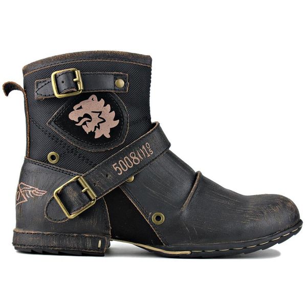 

2021 spring part genuine leather men ankle male boots 5008-1-n-d 2y0n, Black