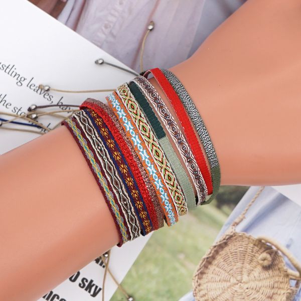 Go2Boho 10 Pz/lotto Braccialetti Intrecciati Vintage Uomo Braclet Tibetano per le Donne Gioielli Corda Tessuto Ricamo Boho Gioielli Bracciale F1205