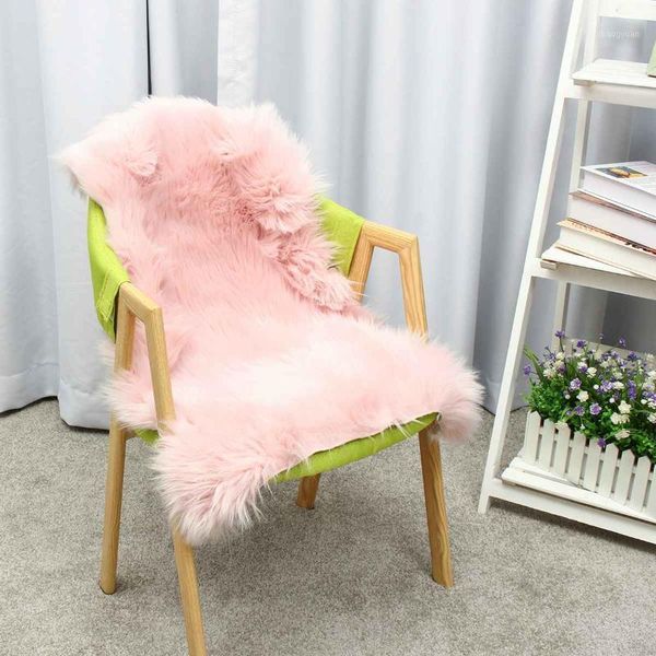 

1pcs soft fur artificial sheepskin hairy carpet for bedroom living room skin fur plain rugs fluffy area rugs washable faux mat1