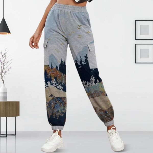 

plus size 5xl pants for women stylish printed elastic waist long pants sweatpants women trousers loose ankle tied woman1, Black;white