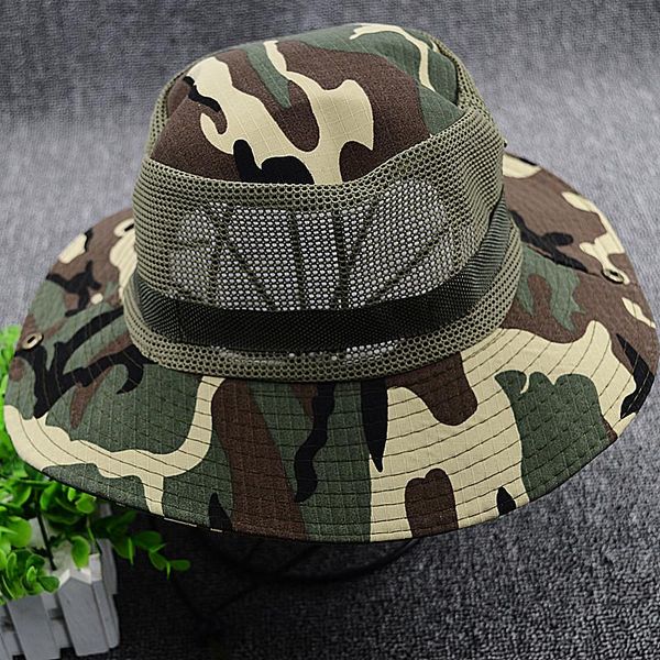 

wide brim hats camo baseball cap fishing caps men outdoor hunting camouflage jungle hat tactical hiking casquette, Blue;gray